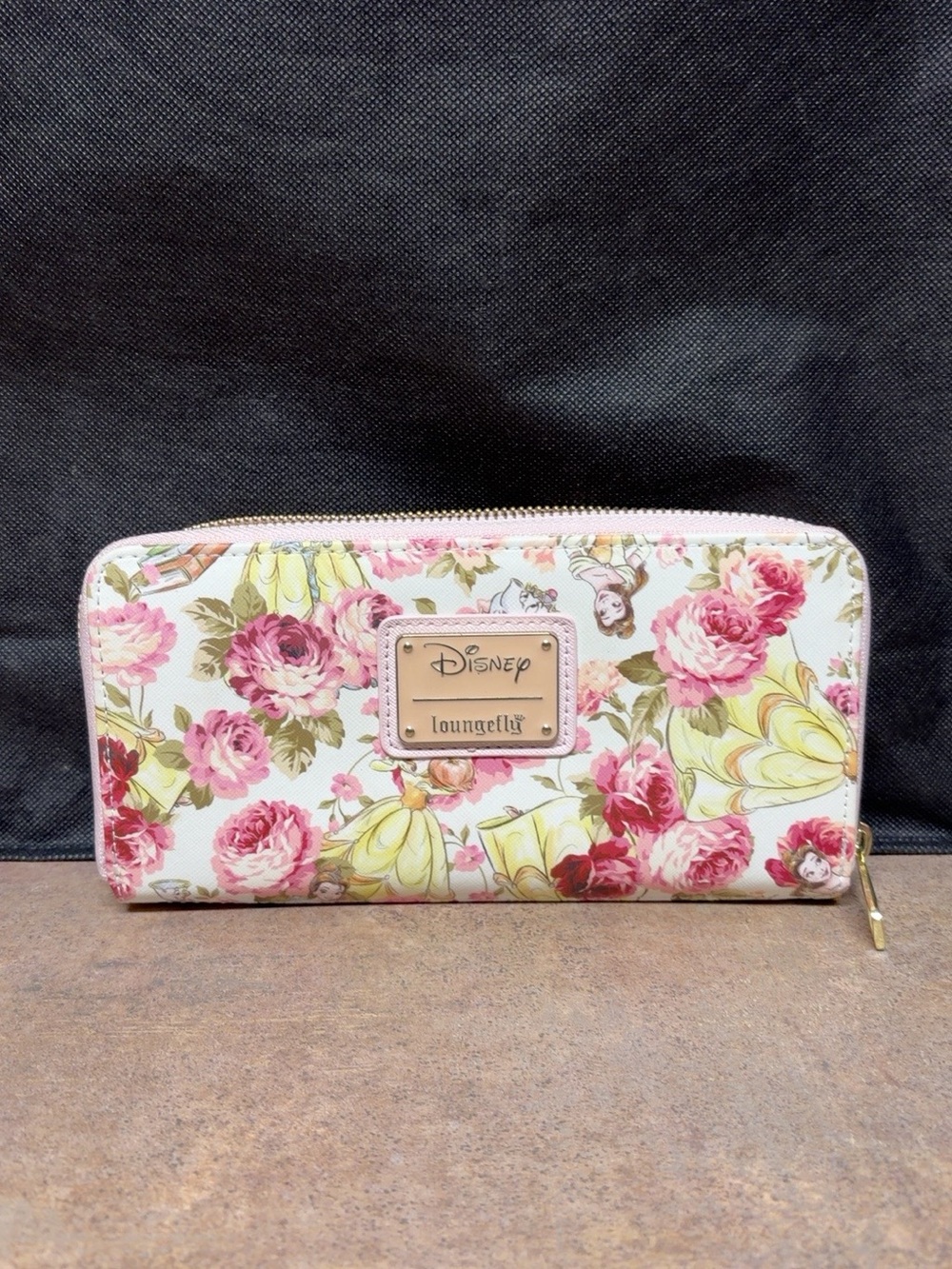Loungefly Disney Floral Zip Wallet - Pink, Cream & Yellow